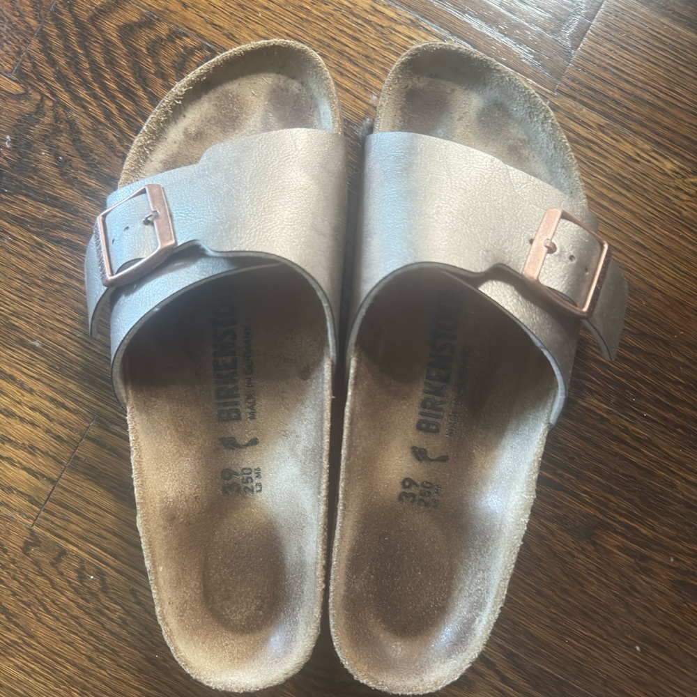 Birkenstock Bronze Slide Sandals